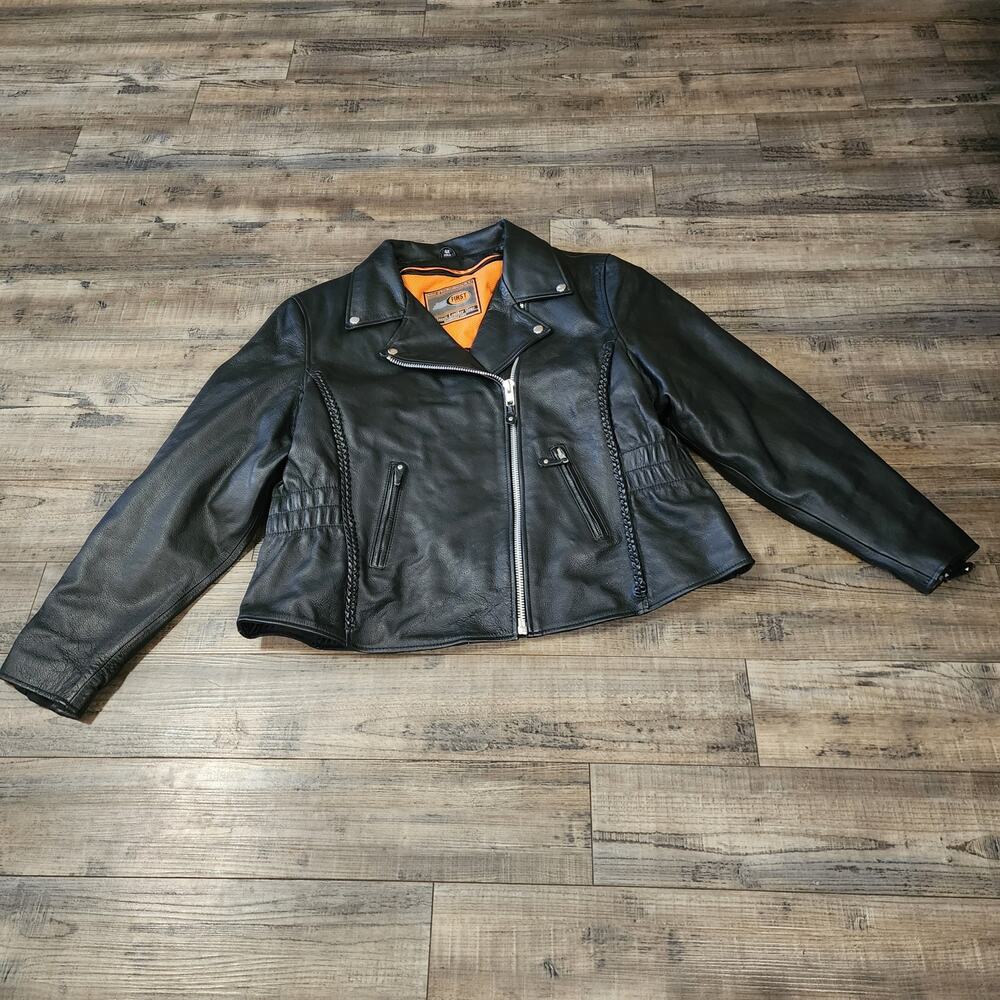 First Manufacturing Co. Womens Leather Motorcycle Jacket 4X closet